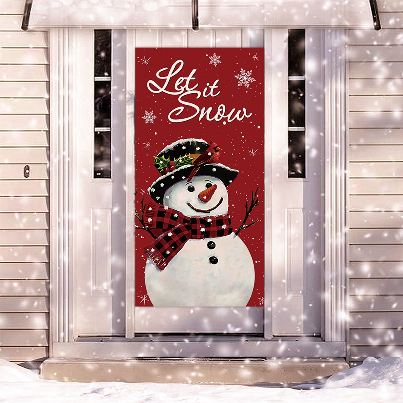 Rèm Cửa 60 * 120cm Họa Tiết Người Tuyết 2 Kiểu Để Trang Trí Giáng Sinh 2023