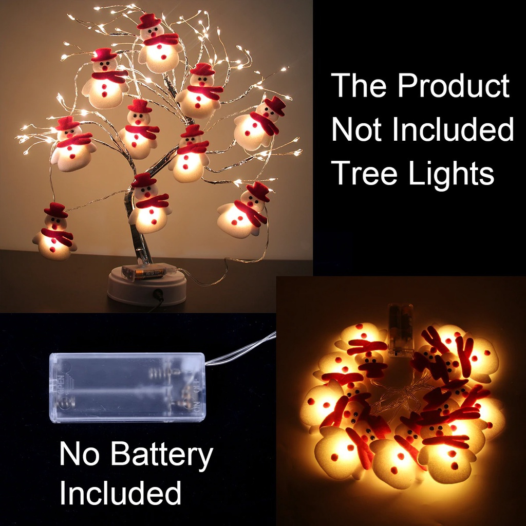 Dây Đèn led 2m 20 Bóng Hình Ông Già Noel / Người Tuyết / Tuần Lộc Trang Trí Cây Thông Giáng Sinh Năm Mới
