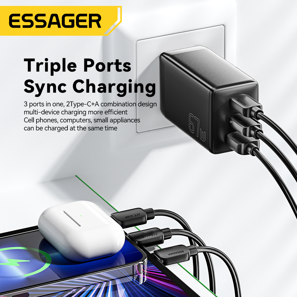 [Mã CBEL25 giảm 15% đơn 150K] SAMSUNG Essager Dây Cáp Sạc 67w 2c1a usb Cho Điện Thoại / Máy Tính Bảng / laptop