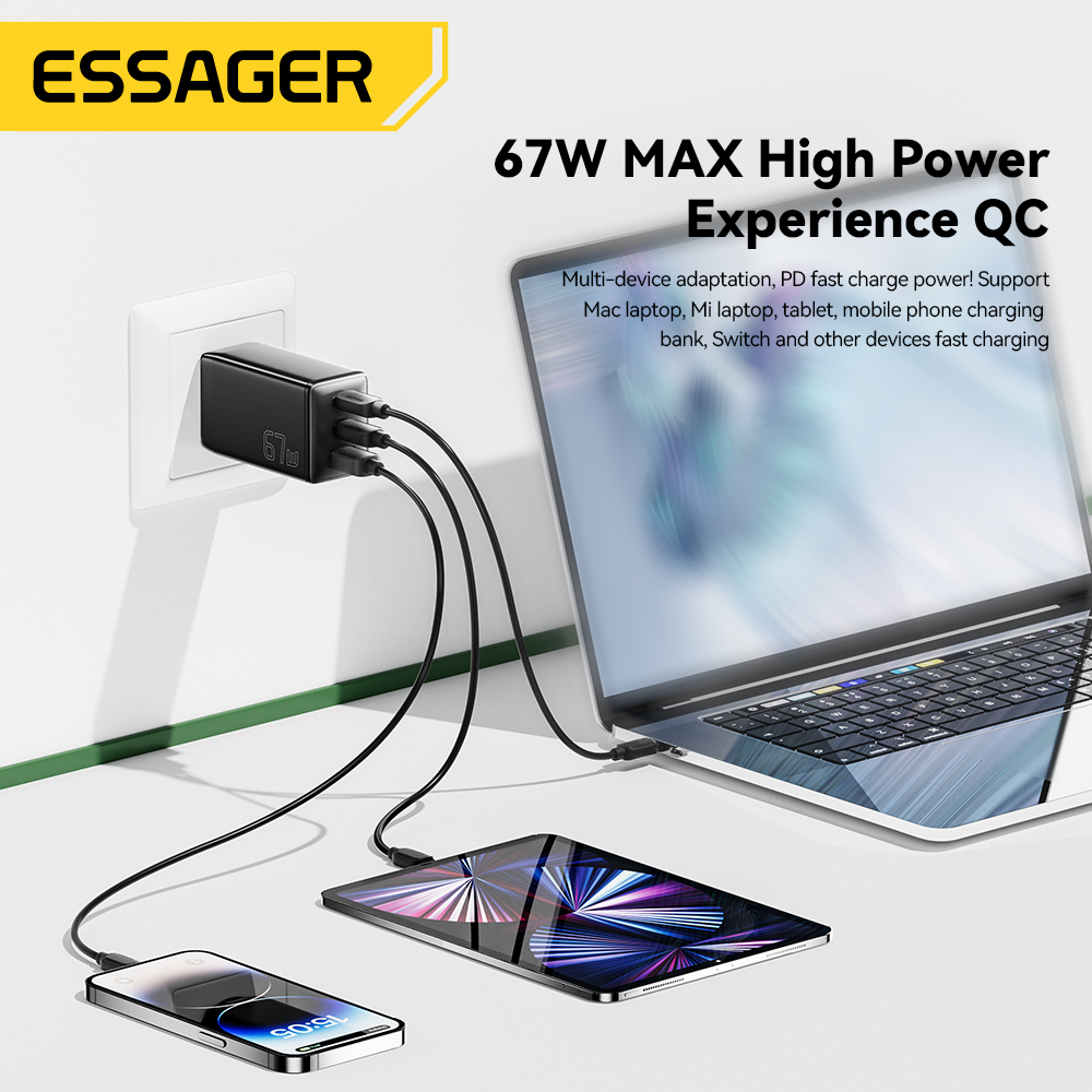 [Mã CBEL25 giảm 15% đơn 150K] SAMSUNG Essager Dây Cáp Sạc 67w 2c1a usb Cho Điện Thoại / Máy Tính Bảng / laptop