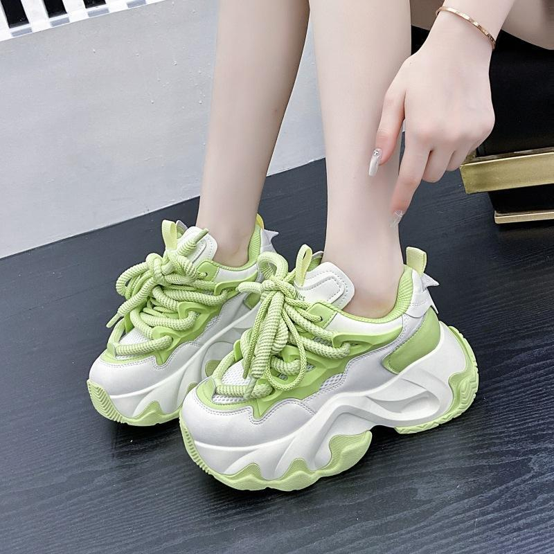 Giày Thể Thao Buộc Dây Đế Dày Thời Trang Thu Đông Cho Nữ