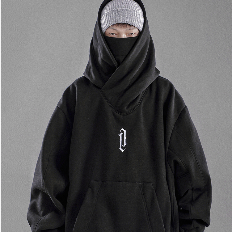 Áo Hoodie Cổ Cao Dáng Rộng Thêu Họa Tiết Phong Cách Đường Phố Thời Trang Thu Đông Cho Nam Và Nữ