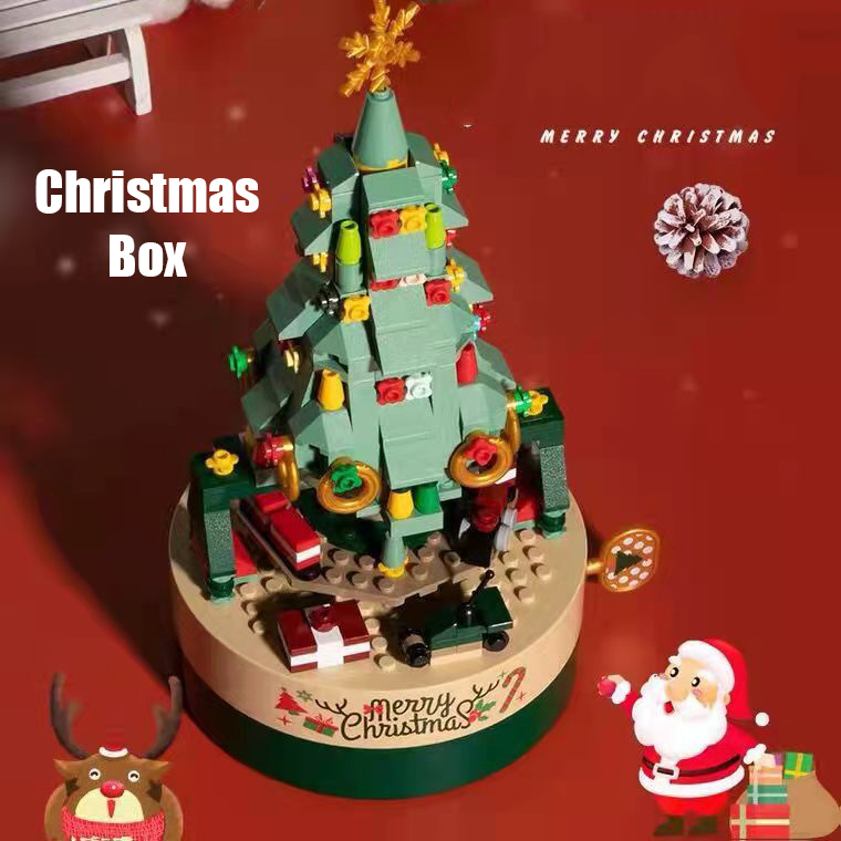Christmas Tiệc Giáng Sinh Hộp Nhạc Gửi Đèn LED trẻ em cô gái đồ chơi xây dựng mô hình ông  Em Bé Gái Đồ Chơi