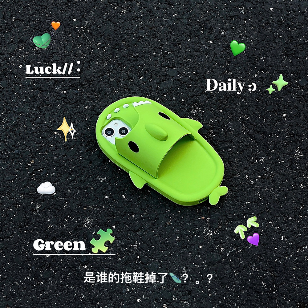 WEIBAO Ốp Điện Thoại Silicon Hình Dép Tông Xanh Lá Cho IPhone 14promax/13pro/12/11