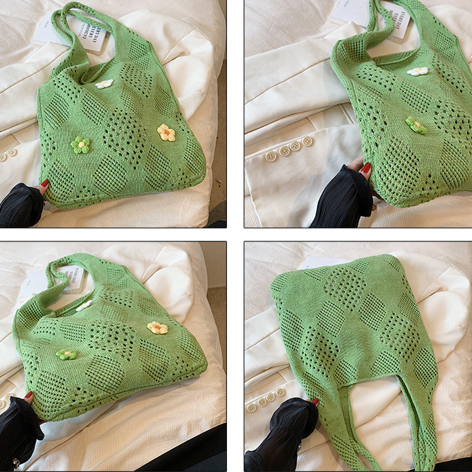 Túi Đeo Chéo Vải Len Họa Tiết Hoa Vintage Cho Nữ