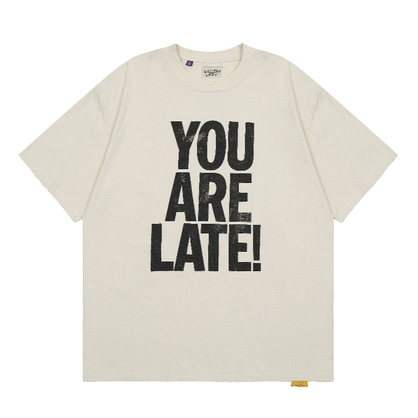 Đường Phố Mặc Nhà Ngoại Vi Hàng Đầu dept. Anh đến trễ rồi! Áo Thun Ngắn Tay Form Rộng Phong Cách Cá Tính Dành Cho Cả Nam Và Nữ