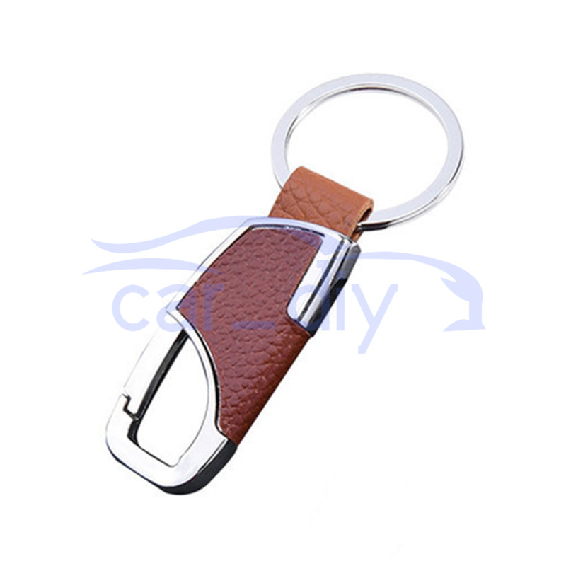 Móc Chìa Khóa Bằng Hợp Kim Thép Không Gỉ Bọc Da Sang Trọng Cho Nam