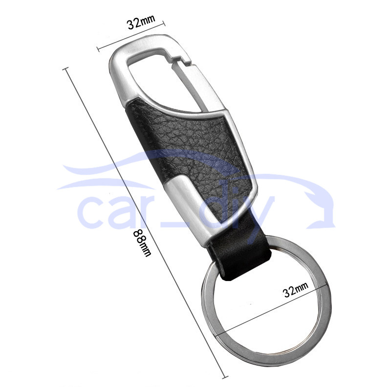 Móc Chìa Khóa Bằng Hợp Kim Thép Không Gỉ Bọc Da Sang Trọng Cho Nam