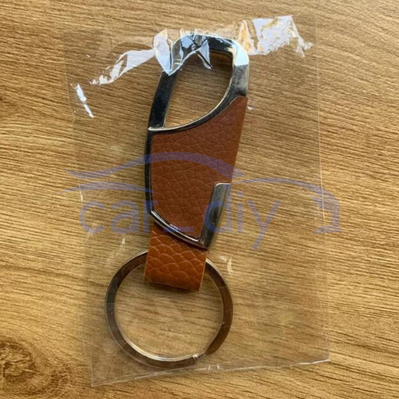 Móc Chìa Khóa Bằng Hợp Kim Thép Không Gỉ Bọc Da Sang Trọng Cho Nam