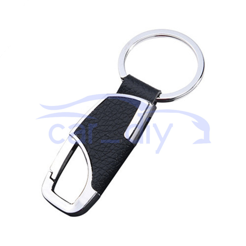 Móc Chìa Khóa Bằng Hợp Kim Thép Không Gỉ Bọc Da Sang Trọng Cho Nam