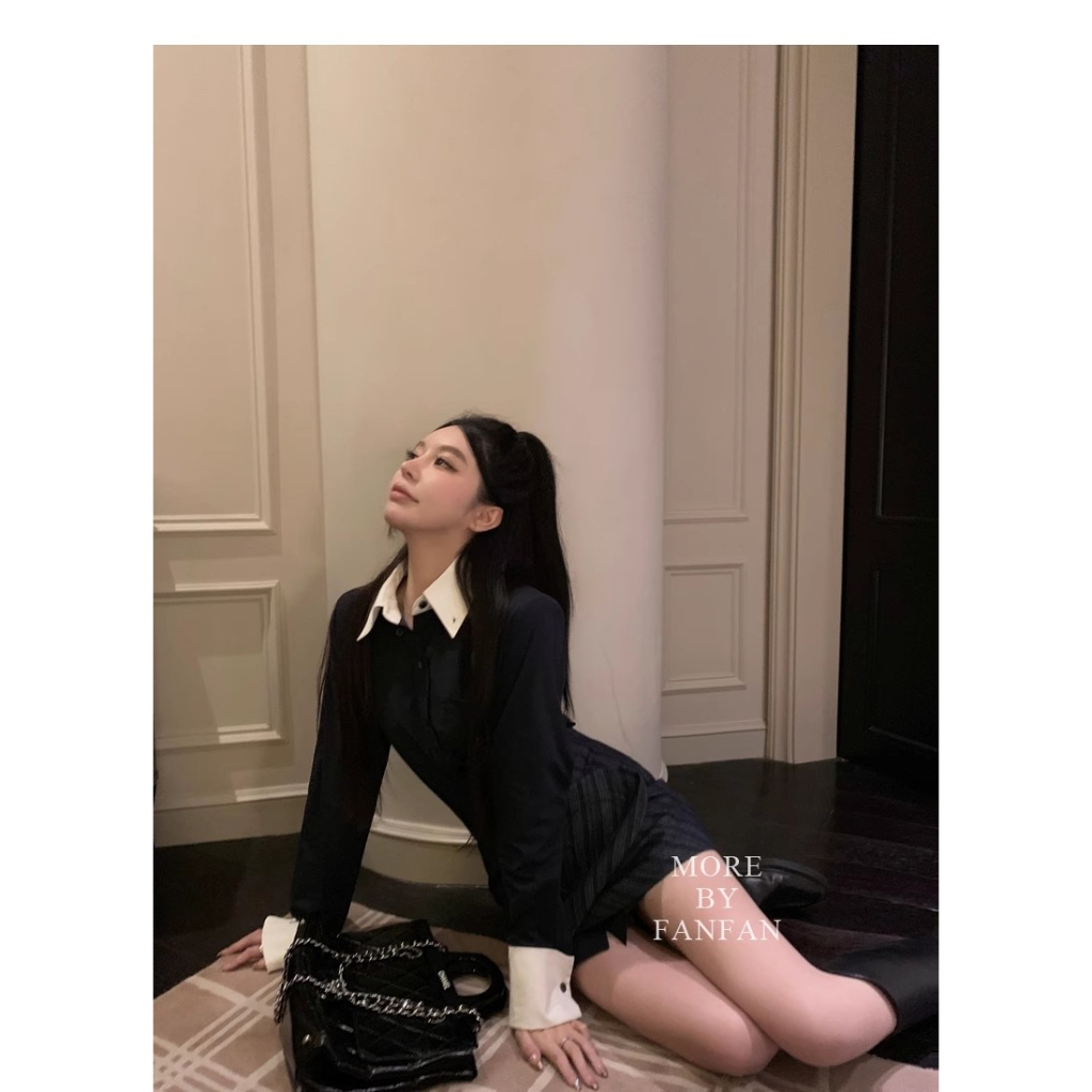 Chân Váy denim Chữ a Dài Tay In Hình Truyện Tranh Một Mảnh Thời Trang Mùa Thu Cho Nữ