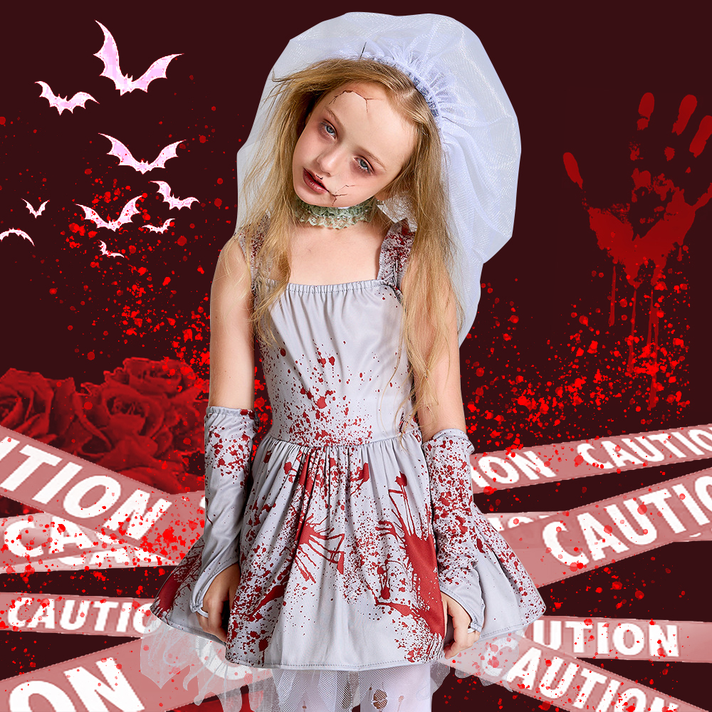 Trang Phục Hóa Trang halloween Cô Dâu Ma Cho Bé