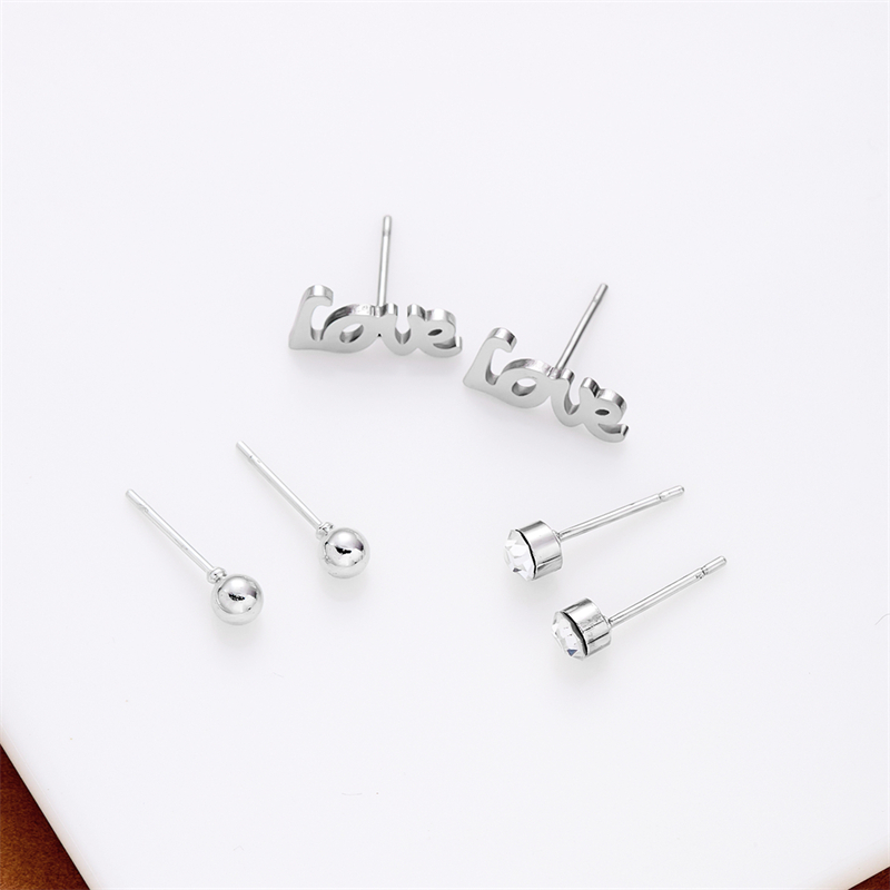 Set 3 đôi bông tai BELLA-BEE kết hợp trái tim sao trăng thời trang