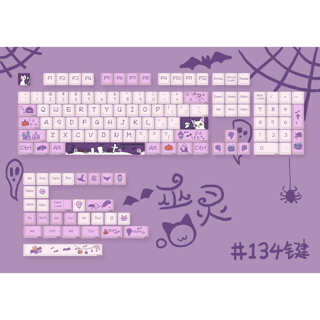 Bàn Phím Cơ 134 Phím Hình Mèo Đáng Yêu