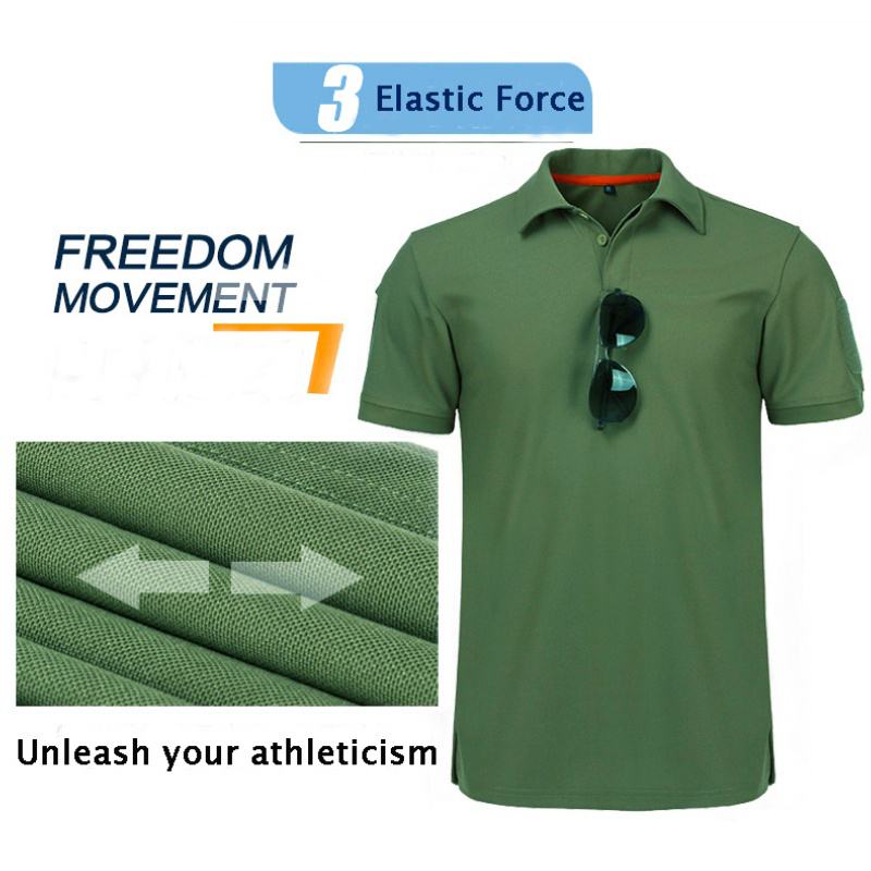 ZITY Áo thun phong cách quân đội thời trang dành cho nam cỡ S-4XL Thun Tay Ngắn Màu Trơn Phối Nút Nhanh