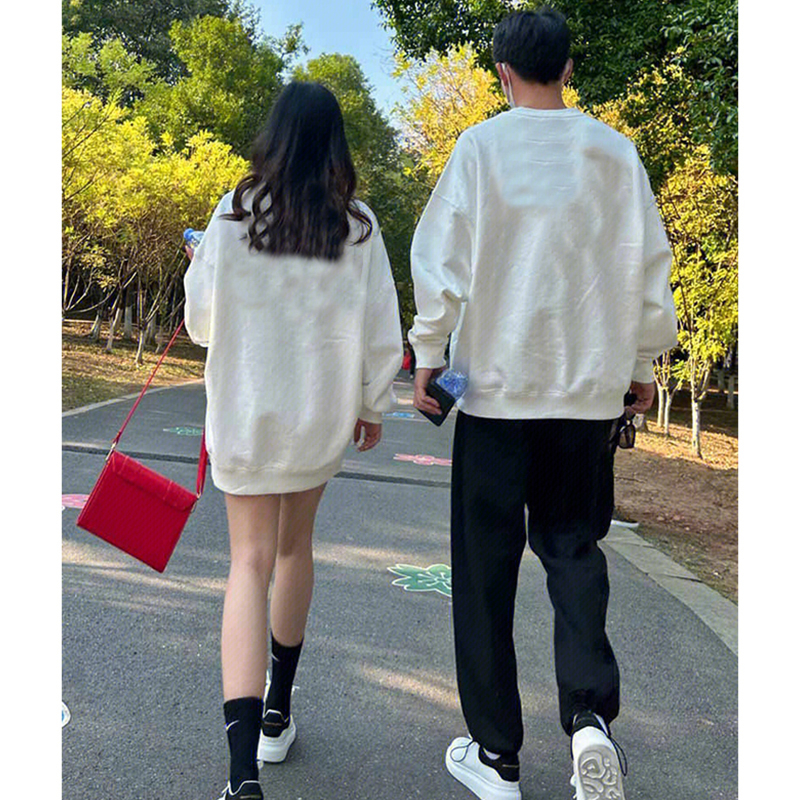 Ihkke Áo hoodie 100% cotton Tay Dài Dáng Rộng In Hình Mèo Thời Trang Đường Phố Cho Cặp Đôi 2023 Mới