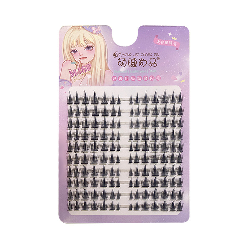 Sweet Mint Hộp lông mi giả 10 hàng dáng gai lúa mì dày dặn tự nhiên có keo và nhíp