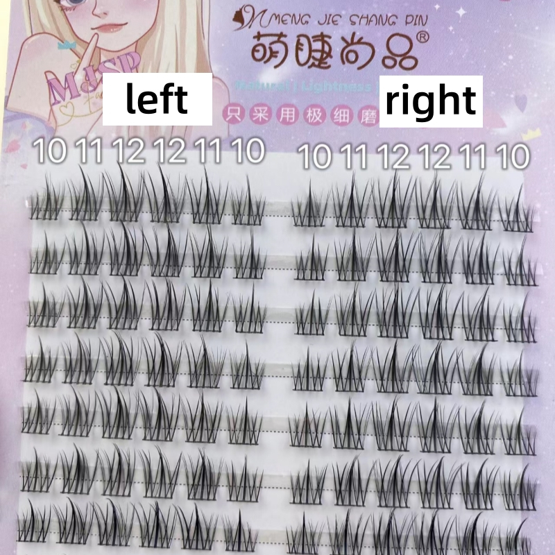 Sweet Mint Hộp lông mi giả 10 hàng dáng gai lúa mì dày dặn tự nhiên có keo và nhíp