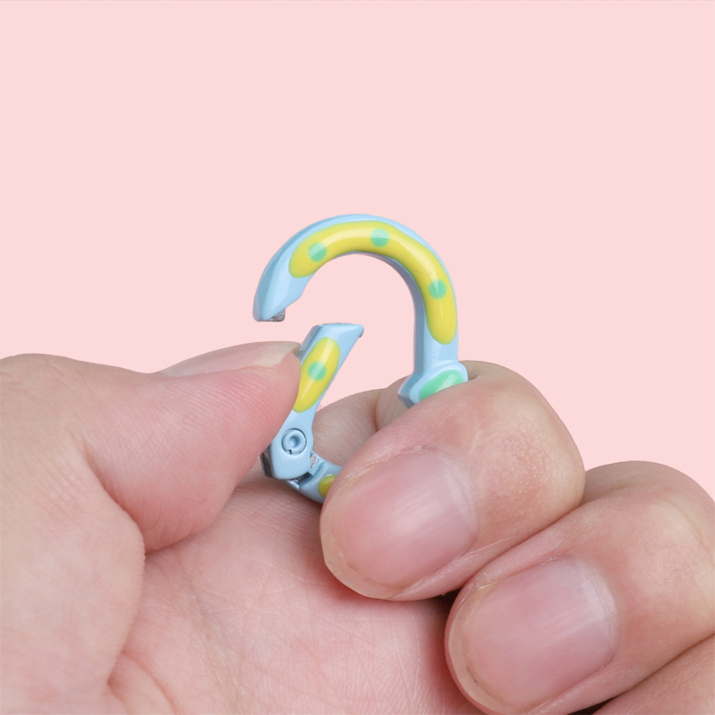 Móc Khóa Hình oval Hai Mặt Họa Tiết Chấm Bi Bằng Hợp Kim 20x28mm diy