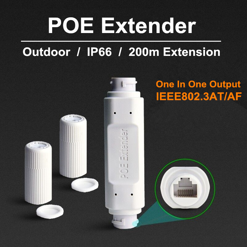 Bộ lặp POE Extender 200m Extension Outdoor waterproof 1 In 1 Output 48v POE Repeater