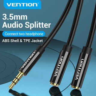 Cáp chia tai nghe VENTION từ một đầu cắm 3.5mm sang hai cổng cắm AUX tiện dụng