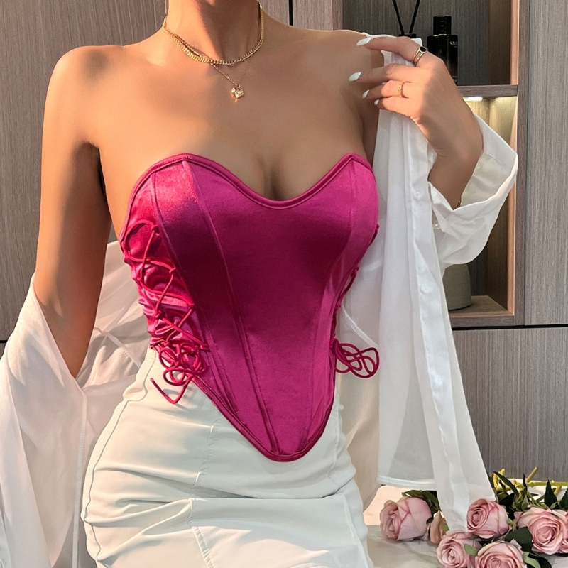 Áo Crop Top Hai Dây Vải Satin Cài Nút Sau Lưng Y2K Thời Trang Cho Nữ Y2K