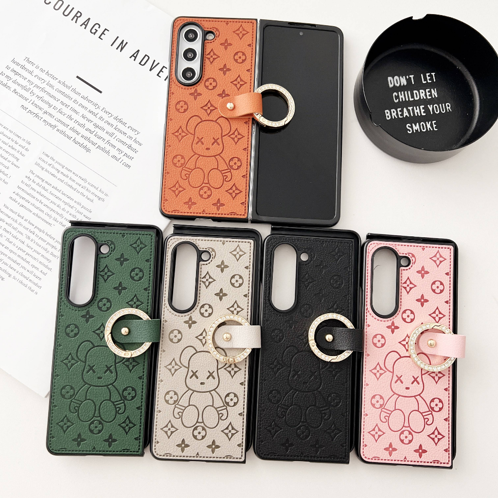 Ốp Điện Thoại Mỏng Họa Tiết Hoạt Hình Dễ Thương Có Vòng Đỡ Cho Samsung Galaxy Z Fold5 Samsung Z Fold5