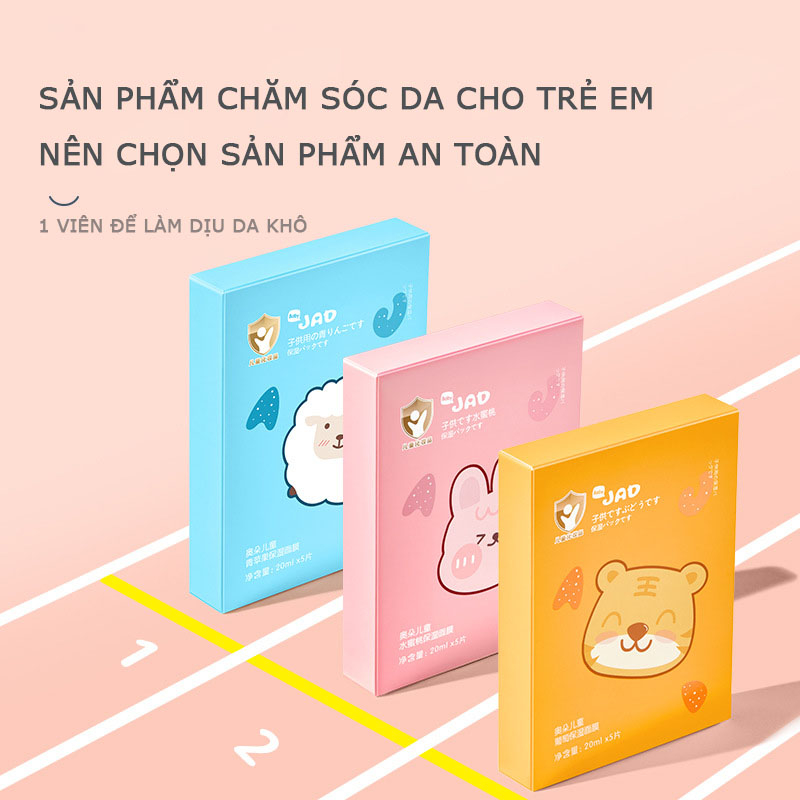 Mặt nạ trẻ em 3-15 tuổi Hydrating Hydrating Moisturizing Sun After Repair Mask Patch cho trẻ em gái