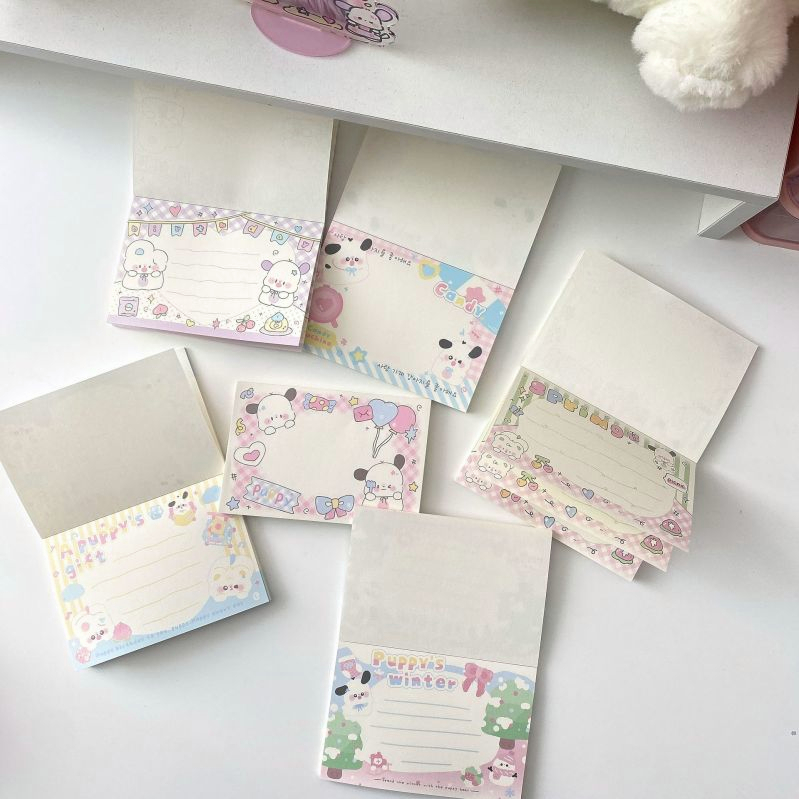 1 Sổ Ghi Chú mini Dán Trang Trí Hình Chú Cún Dễ Thương