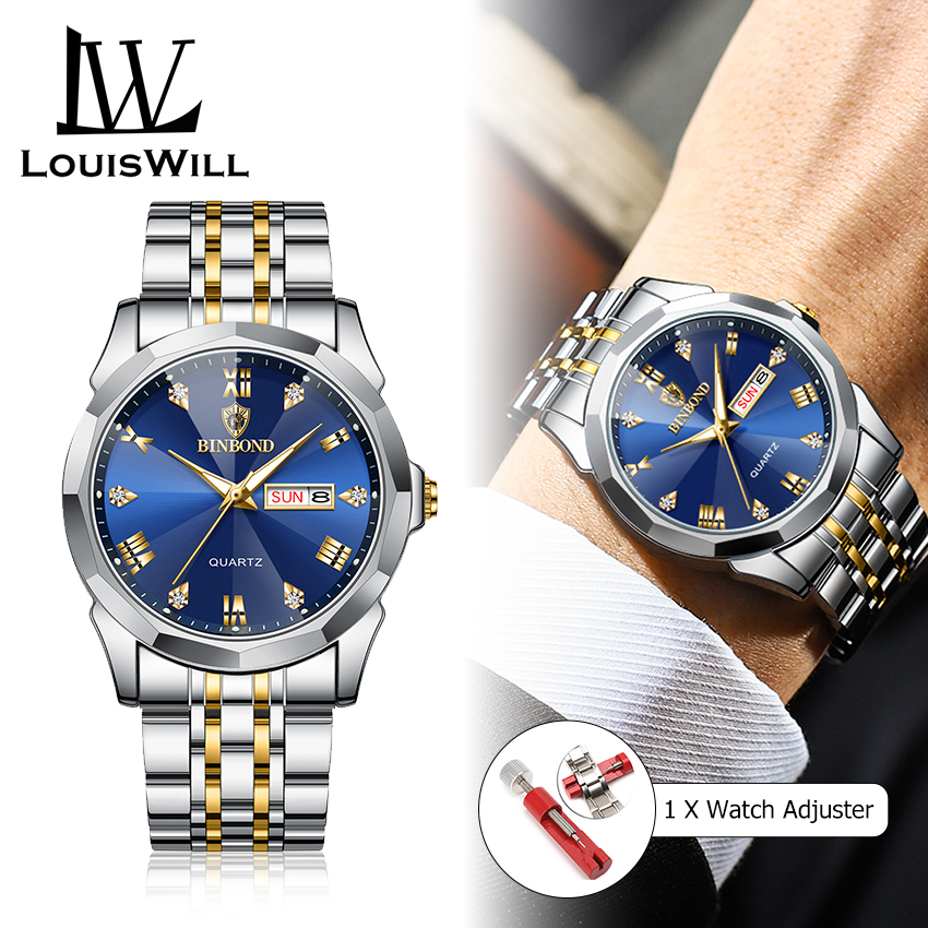 Louiswill Đồng Hồ Đeo Tay Siêu Mỏng Chống Thấm Nước 30m Phong Cách Trung Hoa Dành Cho Nam