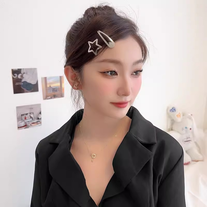 Set 5 / 10 / 20 / 30 Kẹp Tóc Kim Loại Màu Bạc Thời Trang Cho Nữ