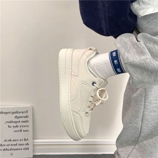 Giày trắng nữ, mềm mại, thoải mái và thoáng khí, giày thể thao thông thường, giày đế dày phiên bản hàn quốc