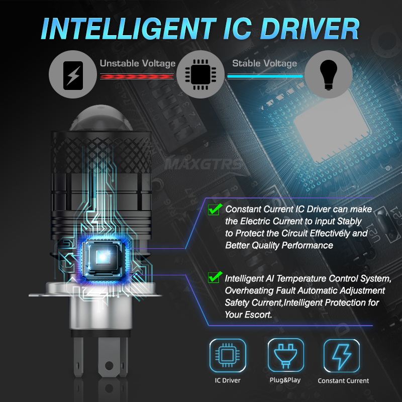 1 Đèn Pha Led H4 60W 12V 24V 3000K 6000K H4 16000LM Chuyên Dụng Cho Xe Hơi / Xe Tải