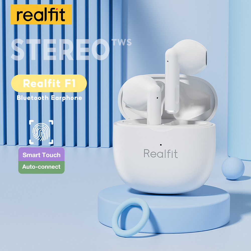 Realfit Tai Nghe bluetooth Không Dây f1 tws mini Âm Trầm 6h