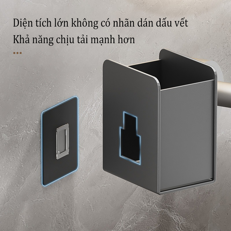 Meidoo Giá để đồ phòng tắm Ống đựng lược không khoan Giá để kem đánh răng bàn chải đánh răng gắn tường