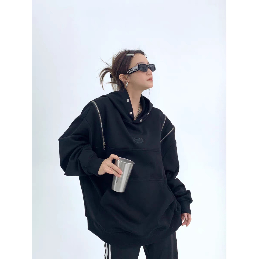 Áo Hoodie Dáng Rộng Phong Cách Đường Phố Mỹ Cá Tính Cho Nam
