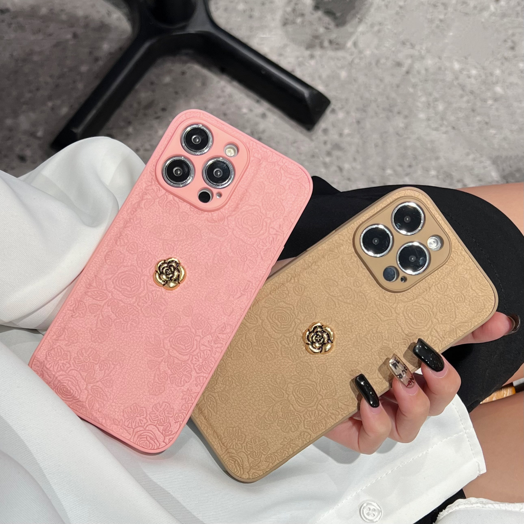 Ốp Điện Thoại Họa Tiết Hoa Trà 3d Xinh Xắn Cho iphone 14promax 13 pro max 12 pro max 15promax 15pro 11