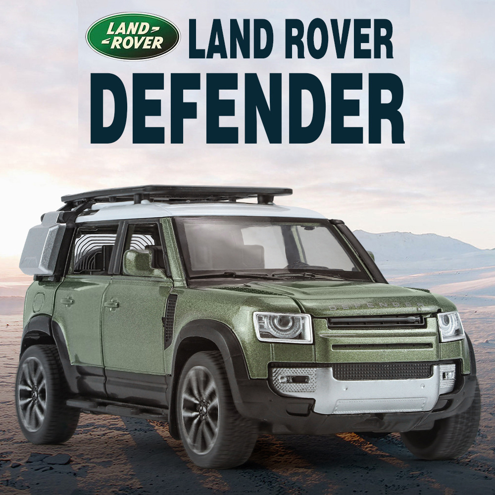 Mô Hình Xe Hơi land rover defender 110 Tỉ Lệ 1 / 32 Bằng Hợp Kim Kẽm Có Đèn Và Nhạc Cho Bé Trai