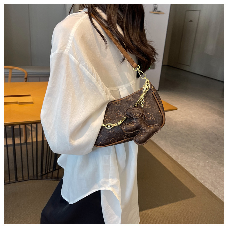 Ielgy Túi Xách Da pu Đeo Vai Phối Dây Xích Kiểu Pháp Thời Trang Cho Nữ