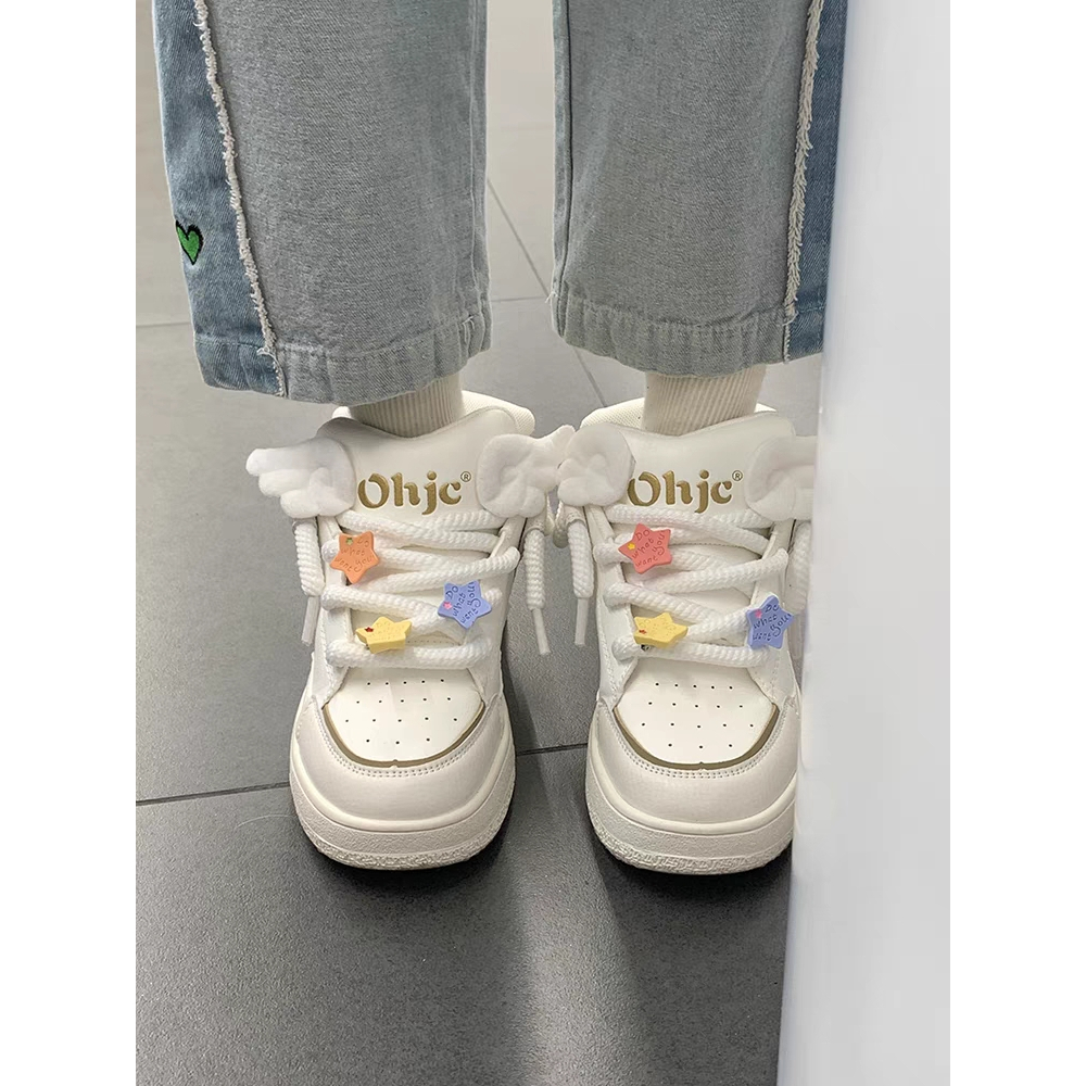 YAOLI  dễ thương star wings giày thể thao tân sinh viên phong cách hàn quốc giày trắng