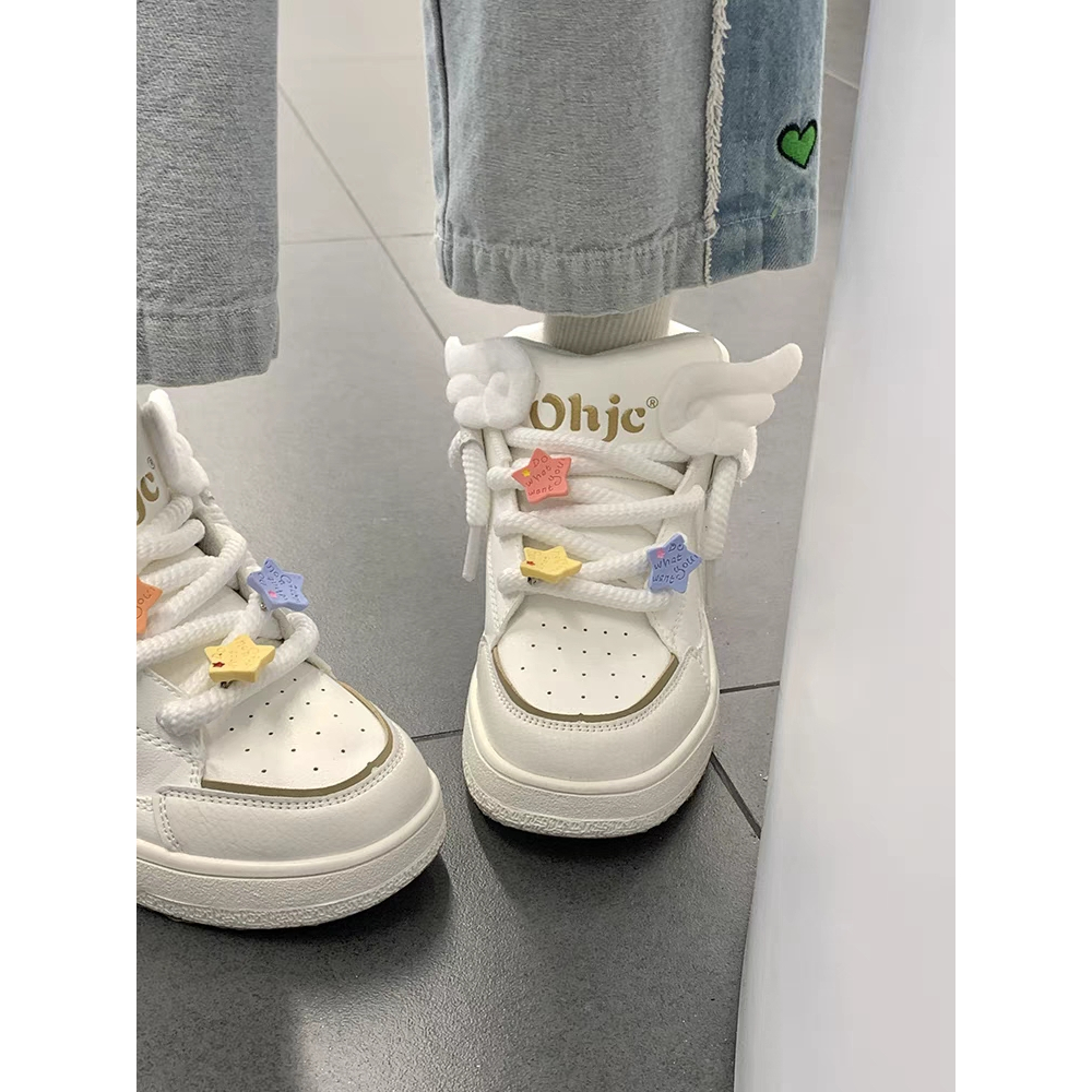 YAOLI  dễ thương star wings giày thể thao tân sinh viên phong cách hàn quốc giày trắng