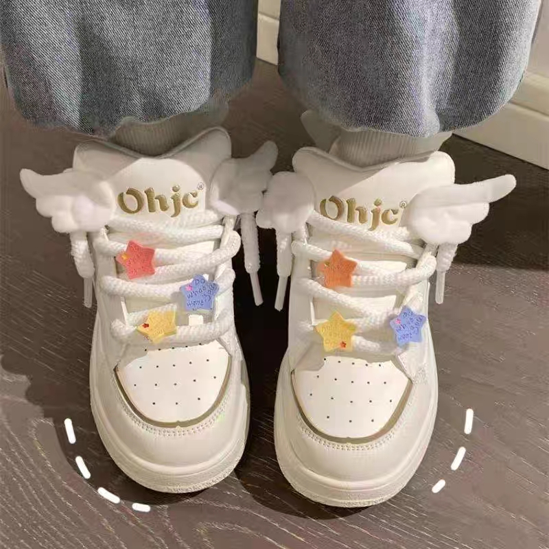 YAOLI  dễ thương star wings giày thể thao tân sinh viên phong cách hàn quốc giày trắng
