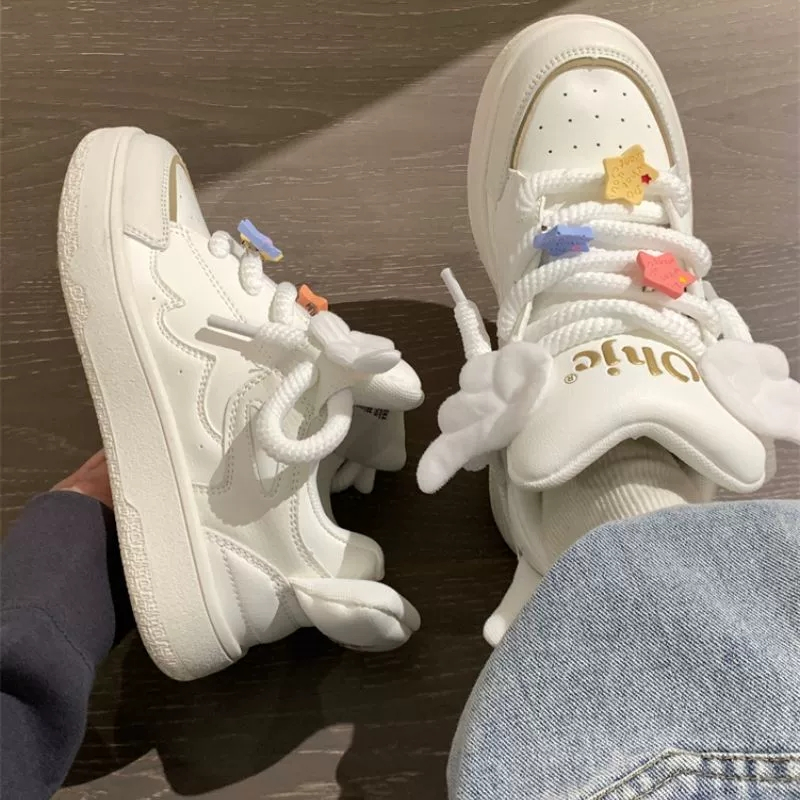 YAOLI  dễ thương star wings giày thể thao tân sinh viên phong cách hàn quốc giày trắng