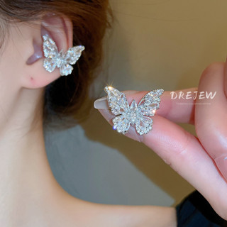 DREJEW Khuyên Tai Kẹp Vành Tai Hình Bướm đính đá Zircon Sang Trọng Không Gây Dị ứng ThờI Trang Khuyên Tai Không Cần Bấm Lỗ Bông Tai Nữ