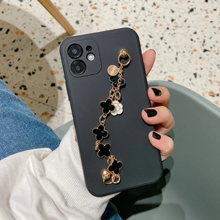 Đen Ốp Điện Thoại tpu Mềm Họa Tiết Hoa Có Dây Đeo Cho iphone 15 14 pro max 13 12 pro max 11 pro max xs max xr x 7 8 plus