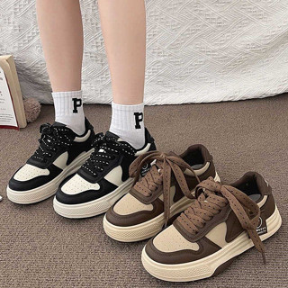 CHZK Giày bảng mẫu mới bánh bông lan đế dày gấu trúc thời trang giày nữ giày thể thao giản dị