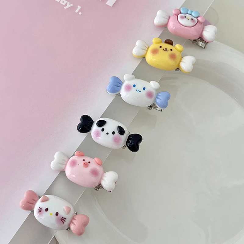SANRIO Mới Set 1 / 6 Kẹp Tóc mini Họa Tiết Hoạt Hình Dễ Thương