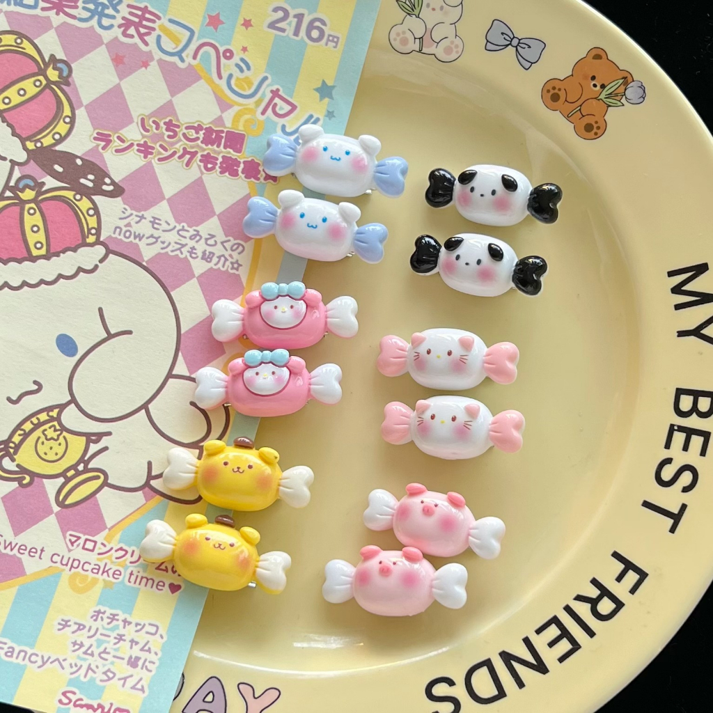 SANRIO Mới Set 1 / 6 Kẹp Tóc mini Họa Tiết Hoạt Hình Dễ Thương