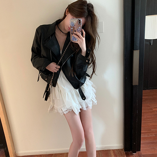 Loxcavin Áo Khoác Da Thời Trang Mùa Thu Hàn Quốc 2023