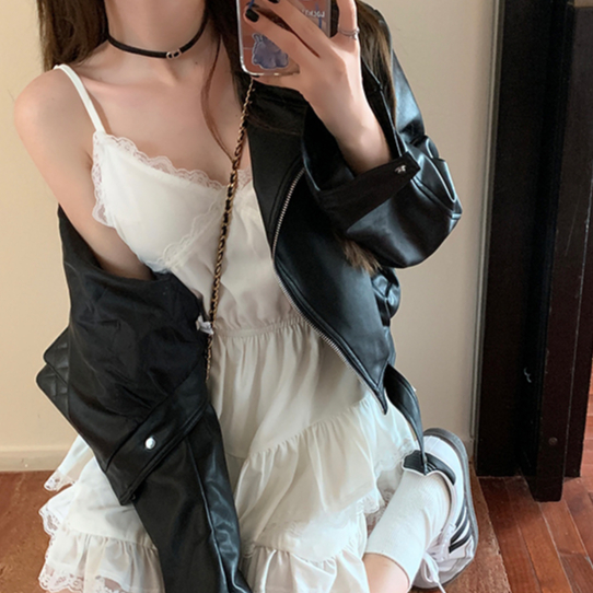 Loxcavin Áo Khoác Da Thời Trang Mùa Thu Hàn Quốc 2023